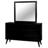Furniture of America Belkor Solid Wood 6-Drawer Dresser and Mirror Set in Black