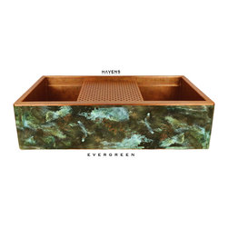 Evergreen Farmhouse Apron Patina - Kitchen Sinks