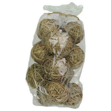 12 Piece Natural Brown Dried Reed Decorative Balls Accent Vase Bowl Filler Sphe
