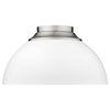 Zoey Flush Mount, Pewter With White