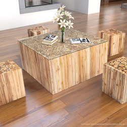 Zuo Cave Table Stool Natural - SKU: 404230 - Living Room Furniture Sets