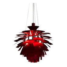 chandeliers - red for upstairs