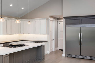 This is an example of a contemporary kitchen in London.