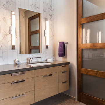Floating Vanity with Undermount Sink in Master Bathroom