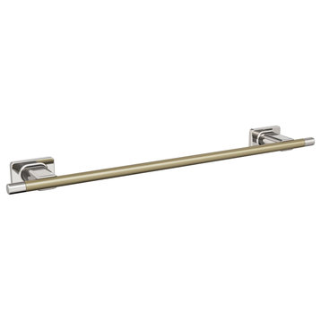 Amerock Esquire Contemporary Towel Bar, Polished Nickel/Golden Champagne, 18" Ce