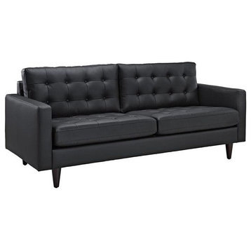 Peggy Bonded Leather Sofa, Black