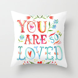 'So Loved' Throw Pillow by Katie Daisy - Decorative Pillows