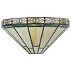 BELLE, Tiffany-style 1 Light Mission Wall Sconce, 12" Wide