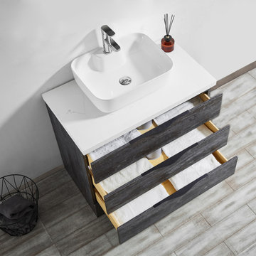 Square Vessel Sink Vanity
