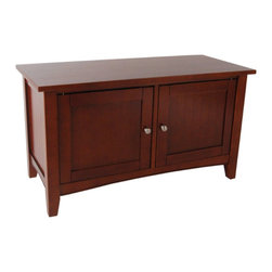 Alaterre Furniture - Alaterre Furniture Shaker Cottage Storage Cabinet Bench in Cherry - Accent And Storage Benches