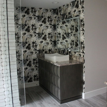 Custom Geometric Vanity & Matching Window Seat