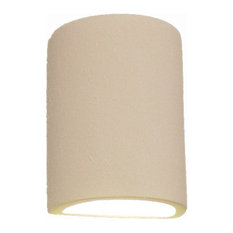 Evans Half Cylinder Indoor Wall Light, Paintable Bisque