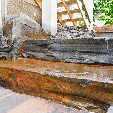 Kootenay Brownstone Steps on Side Yard Entrance
