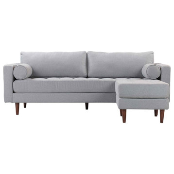 TOV Furniture Cave Gray Tweed Upholstered Sectional