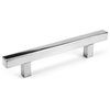 Celeste Pi Square Bar Pull Cabinet Handle Polished Chrome Stainless, 3.75"x6"