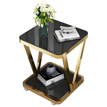 White/Gold/Black Small Modern Nordic Coffee Table For Bedside And Office, Gold + Black, L19.7"
