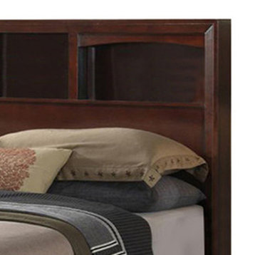 Benzara BM168599 Classic C.King Wooden Bed With HB And FB Storage