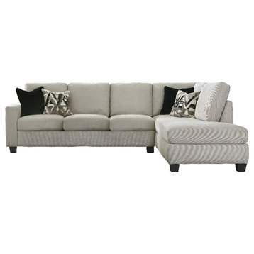 Coaster Whitson Cushion Back Chenille Upholstered Sectional in Stone