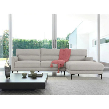 Sonni Modern Gray Fabric Right Facing Sectional Sofa