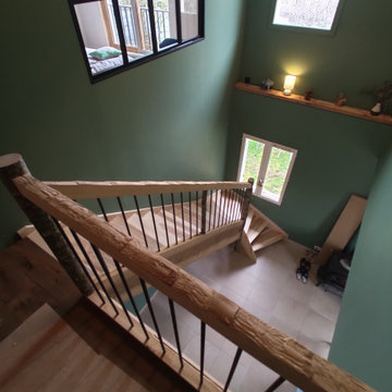 Escalier bois brut au naturel ...