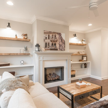 reclaimed wood shelves are a true hit