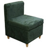 ORE International 28.5" Tall Polyurethane Accent Chair with Storage in Green