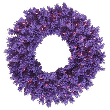 Vickerman 30" Flk Purple Wreath DuraL 100 Pr 1