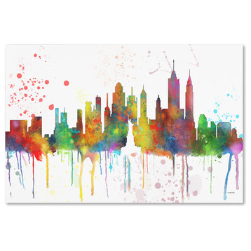 Marlene Watson 'New York New York Skyline Mclr-1' Canvas Art, 22"x32"