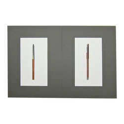 Two original mixed-media design drawings for writing instruments by graphic desi - Drawings And Illustrations