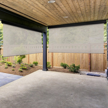 Motorized Outdoor Sun Shades (PVC - PVC Coated Polyester Fabric)