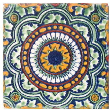 4"x4" Mexican Ceramic Handmade Tile #C035