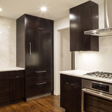 White Zen Quartz & Mystery White Marble Backsplash