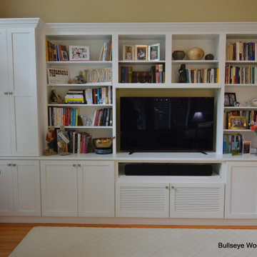 Built Ins with Quilt TV Cover
