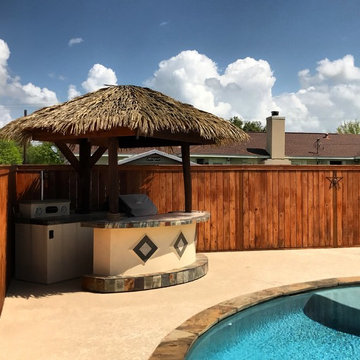 Island Bar Natural to Synthetic thatch replacement