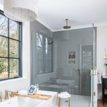 Primary Bathroom at 409 Bertonley by Pike Properties - Charlotte Custom Home Bui