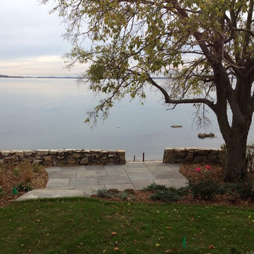 Waterfront terrace at existing sea wall