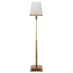 Jamie Young Company - Jud Floor Lamp, Antique Brass With Large Square Open Cone Shade, White Linen - Embrace a downtown metropolitan esthetic with this floor lamp. Standing tall in gleaming metal in its well-proportioned, skyscraper-esc structure and perfectly finished with a white linen shade.