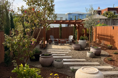 Photo of a mid-sized mediterranean backyard landscaping in San Francisco.