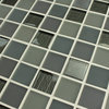 Bahia Square Grey Glass Mosaic Tiles, 4"x6" Sample