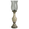 Fangio Lighting's 6261 22in. Antique White/Concrete Grey Uplight W/Crackle Glass