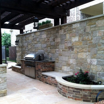 Round Rock - Outdoor BBQ, Fireplace & Privacy Wall