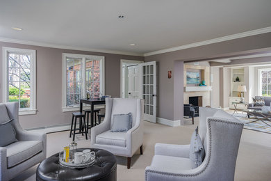 Inspiration for a transitional family room remodel in Birmingham