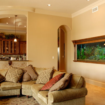 Built-in Aquarium with Detailed Millwork Frame