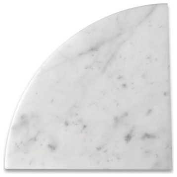 Carrara White Marble Shower Corner Shelf Bullnose full finished Honed, 1 piece