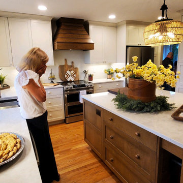 Country Kitchen with Custom Paint and Rift White Oak Highlights