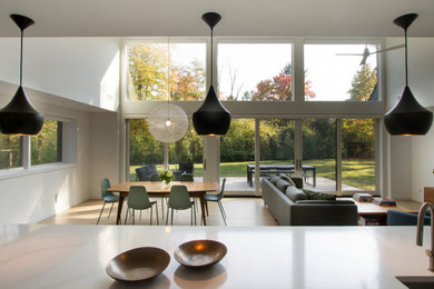 Example of a trendy dining room design in Philadelphia