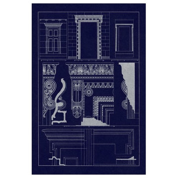 "Doorways and Windows (Blueprint)" Digital Paper Print by J. Buhlmann, 42"x62"