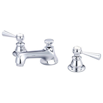 Lever Handles-American Widespread Lavatory Faucet, Hand Polished, Richly Triple
