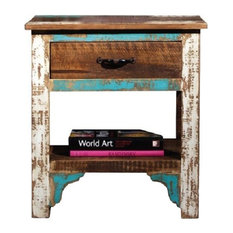 La Boca Rustic Distressed Wood Nightstand