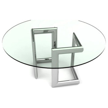 Carolina Mirror, Polished Stainless Steel Base, Clear